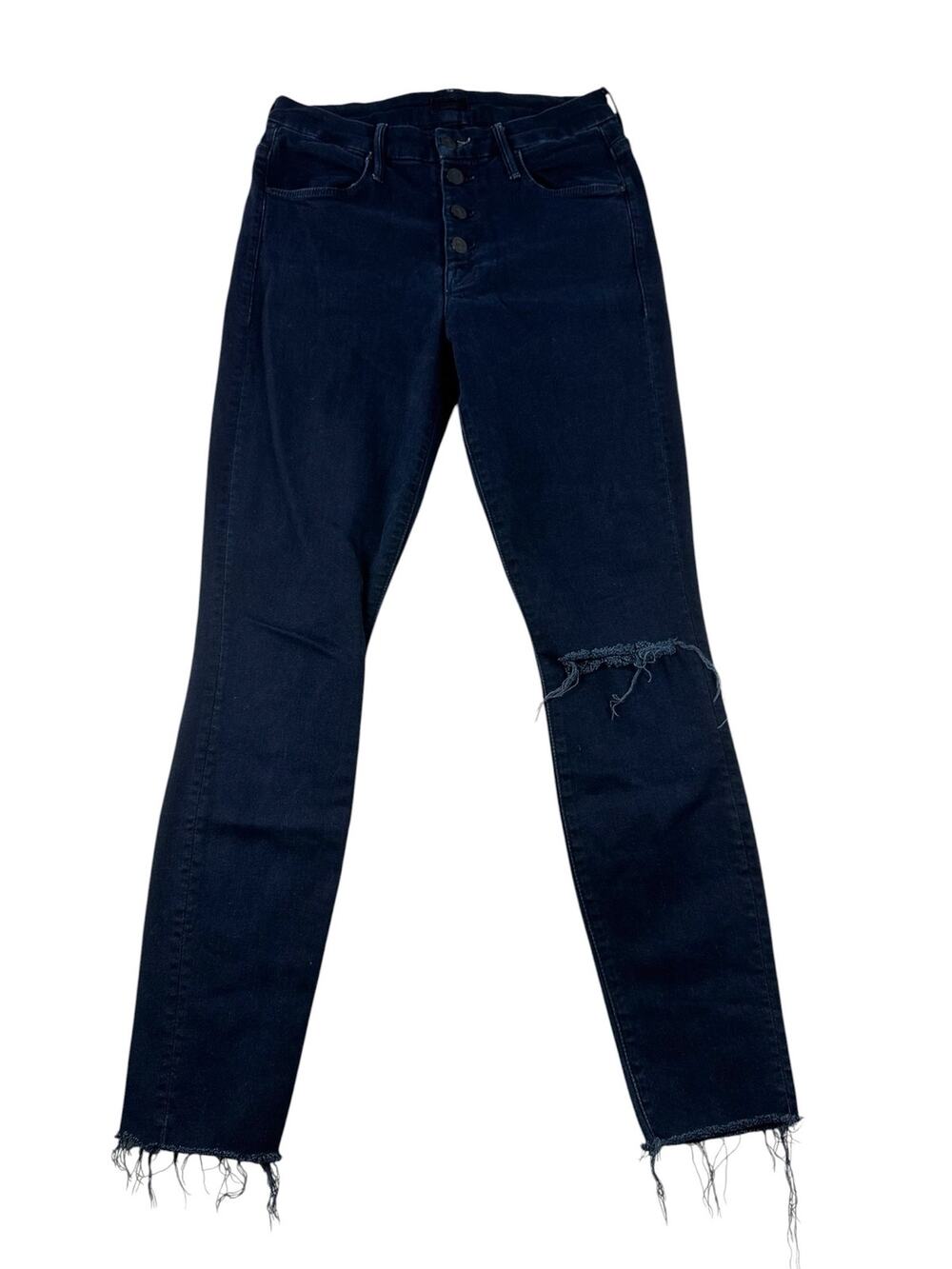 Mother Denim The Pixie Ankle Fray Jeans 27 Holding Hands Tightly Distressed Raw
